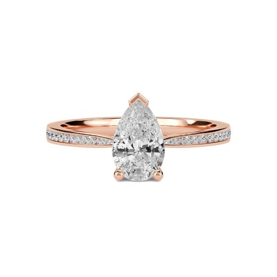Birnenförmiger Diamant-Schulterring