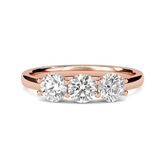 Traditioneller Trilogie-Ring mit rundem Diamanten
