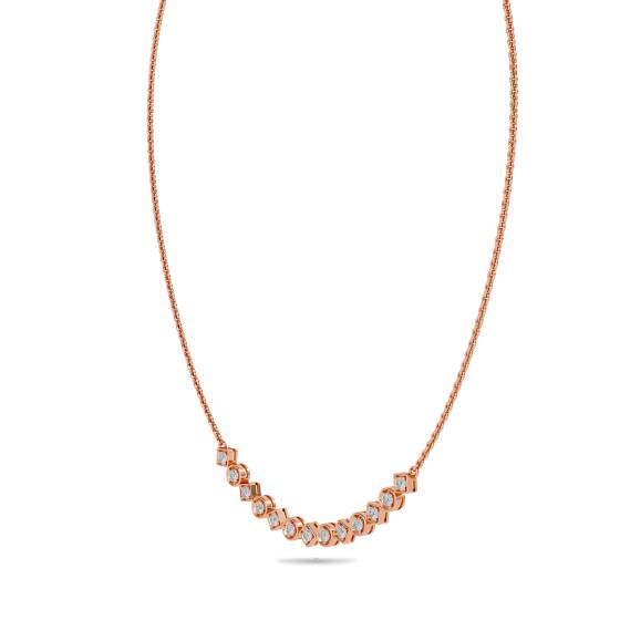 Elegante tropfenförmige Halskette mit rundem Diamanten (0,45 ct).