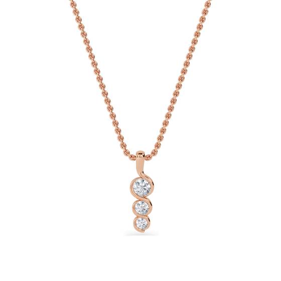 Moderner Anhänger mit rundem Diamanten im Trilogie-Design