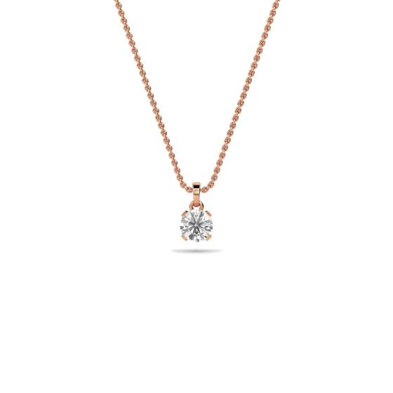 Anhänger mit rundem Diamanten im Cradle-Stil