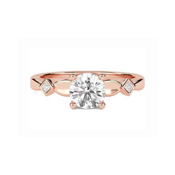 Runder und Prinzess-Diamant-Designerring