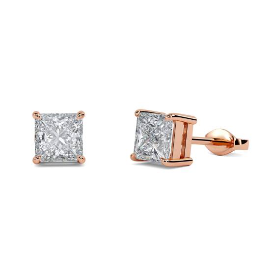 Klassische Prinzess-Diamant-Ohrstecker