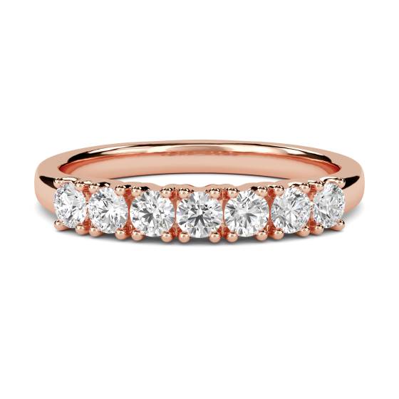 7 Stone Round Diamond Half Eternity Ring