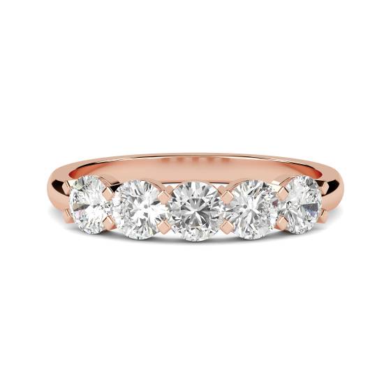 5 Stone Round Diamond Half Eternity Ring