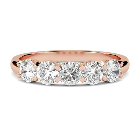 5 Stone Round Diamond Half Eternity Ring