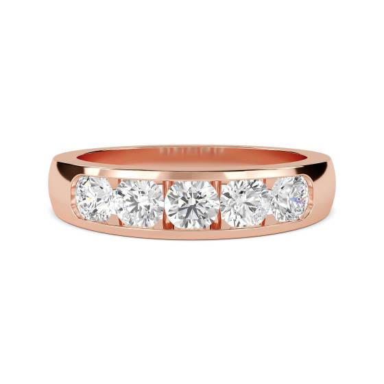 5 Stone Round Diamond Half Eternity Ring