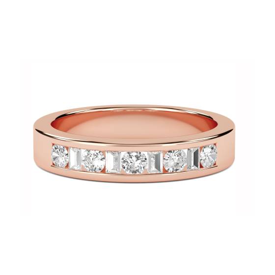 3,5 mm runder/Baguette-Diamant-Ewigkeitsring
