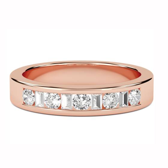 3,5 mm runder/Baguette-Diamant-Ewigkeitsring