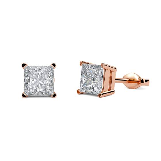 Traditionelle Prinzess-Diamant-Ohrstecker