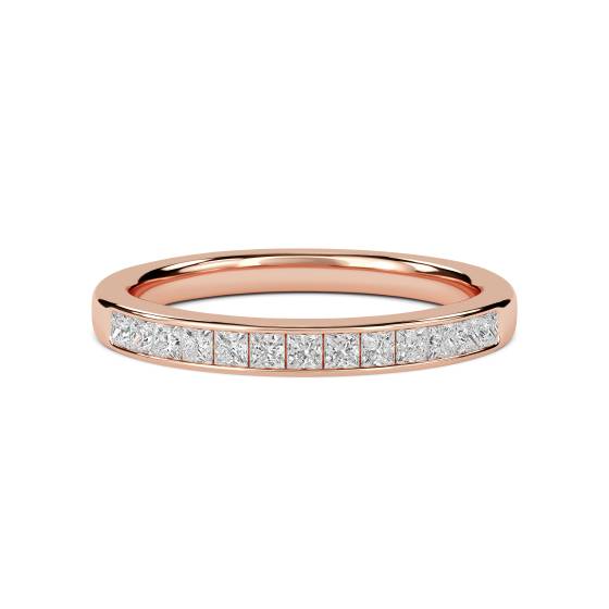 Halb-Ewigkeitsring mit Prinzessschliff, 0,25 ct, VS/F-G.
