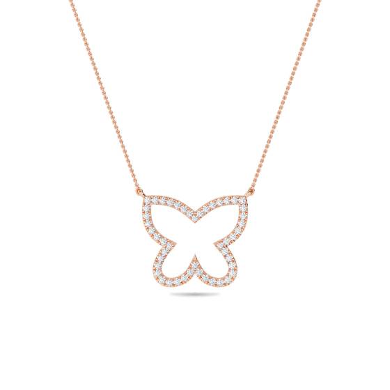 Designer-Halskette mit rundem Diamanten