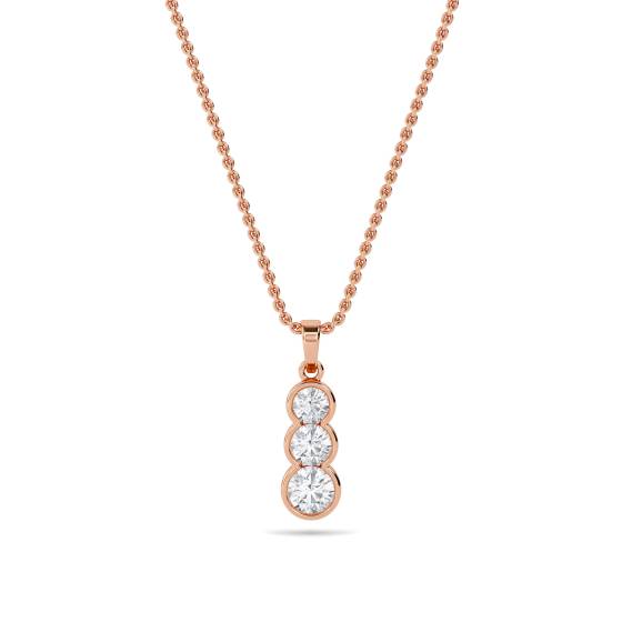 Eleganter Anhänger mit drei runden Diamanten
