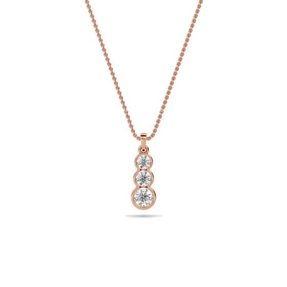 Eleganter Anhänger mit drei runden Diamanten