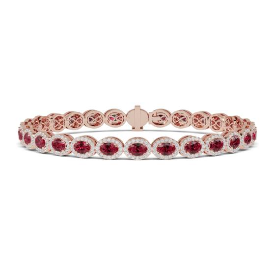 Elegantes Tennisarmband mit Diamanten und Rubinen (12,30 ct).