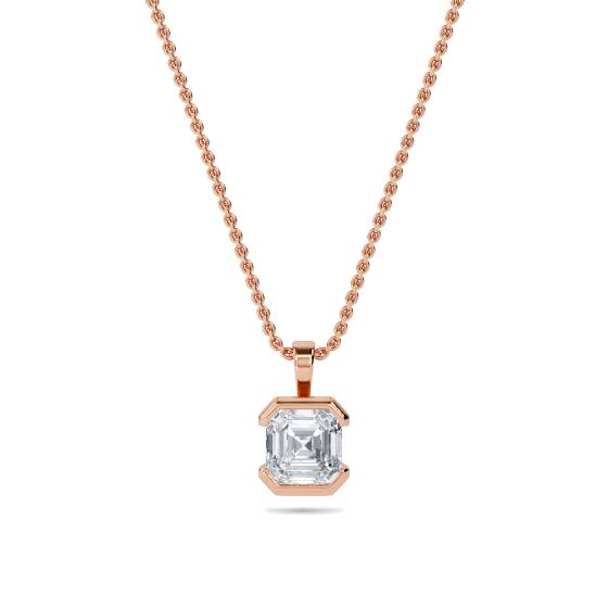 Asscher-Diamant-Solitär-Anhänger