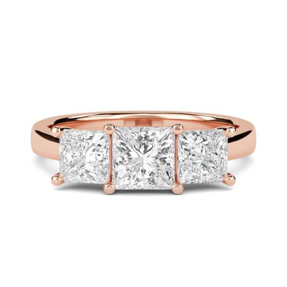 Traditioneller Prinzess-Diamant-Trilogie-Ring
