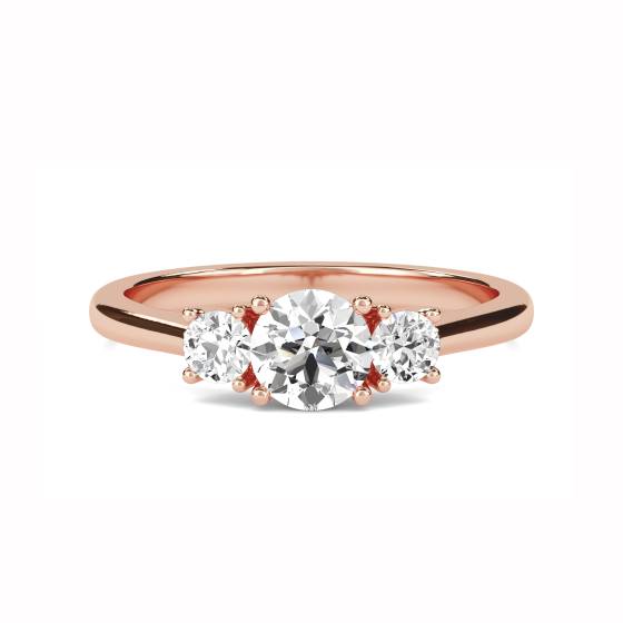Prachtvoller Trilogie-Ring mit rundem Diamanten