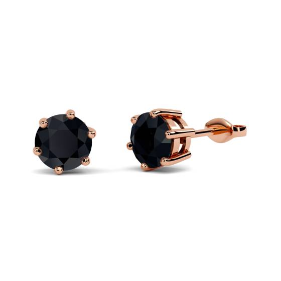 Runde Ohrringe mit schwarzem Diamanten