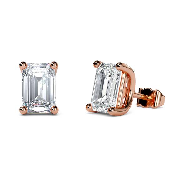 Klassische Smaragd-Diamant-Ohrstecker
