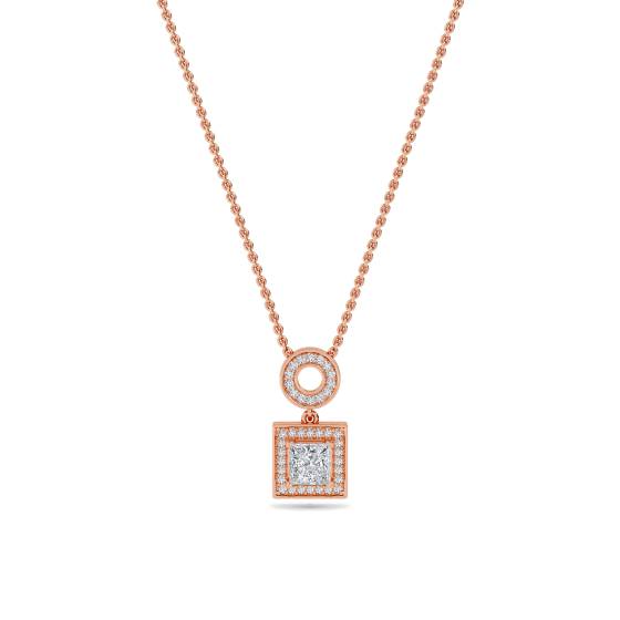 Prinzessin-Diamant-Anhänger mit Halo-Fassung