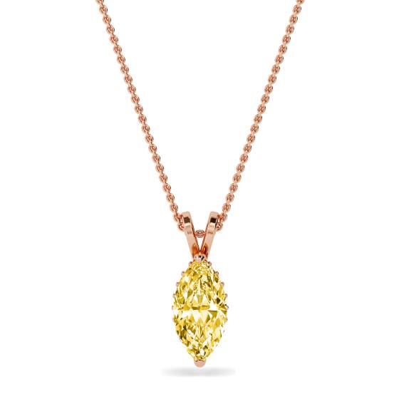 Marquise-Anhänger mit gelbem Diamanten (Solitär)
