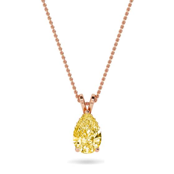 Birnenförmiger gelber Diamant-Solitär-Anhänger