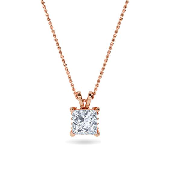 Prinzessinnen-Diamant-Halo-Anhänger