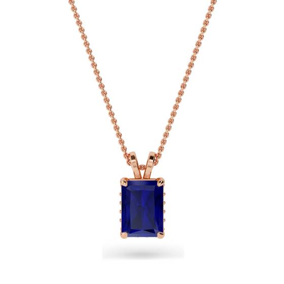 Strahlend blauer Saphir-Diamant-Anhänger