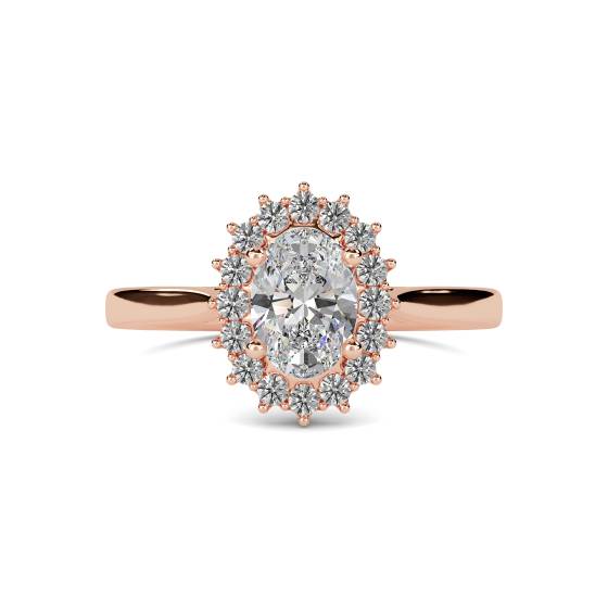 Ovaler Diamant-Halo-Ring