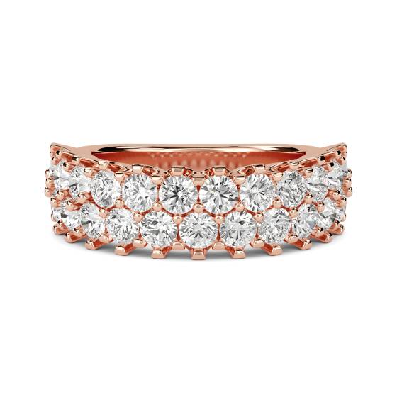 Zweireihiger runder Diamant-Ewigkeitsring