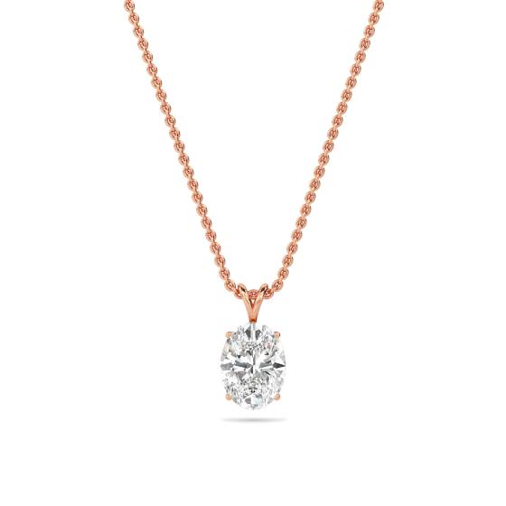 Ovaler Diamant-Solitär-Anhänger