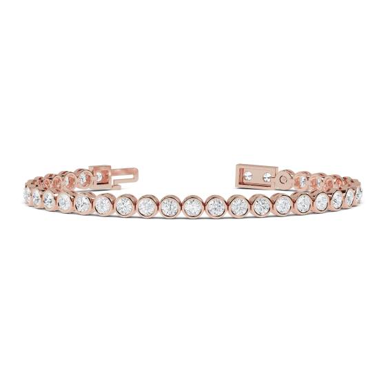Einzigartiges Tennisarmband mit runder Diamantfassung