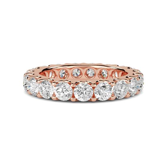 Eleganter, runder Diamantring mit 3,00 ct, durchgehendem Eternity-Design
