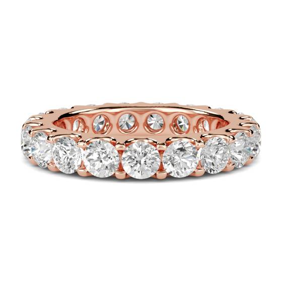 Eleganter, runder Diamantring mit 3,00 ct, durchgehendem Eternity-Design