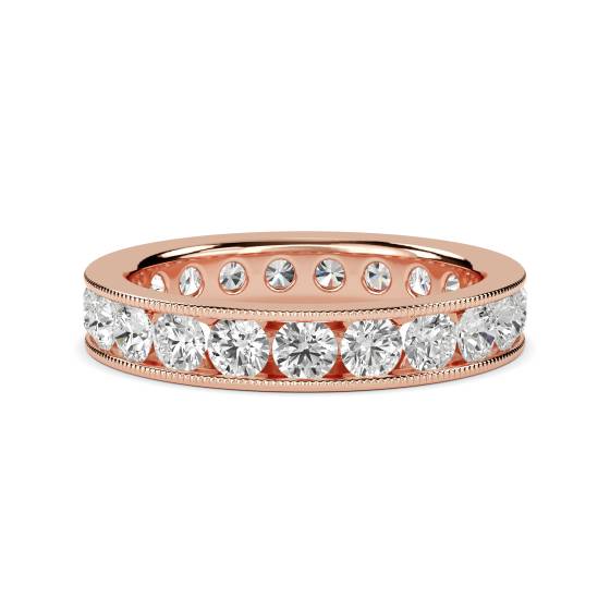 Eleganter, runder Diamantring mit 2,00 ct, durchgehendem Eternity-Design