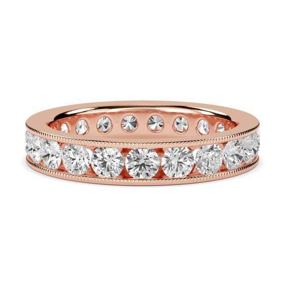 Eleganter, runder Diamantring mit 2,00 ct, durchgehendem Eternity-Design
