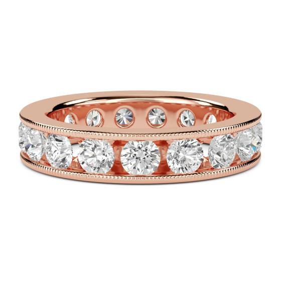 Eleganter, runder Diamantring mit 2,50 ct, der die Ewigkeitsform perfekt ergänzt