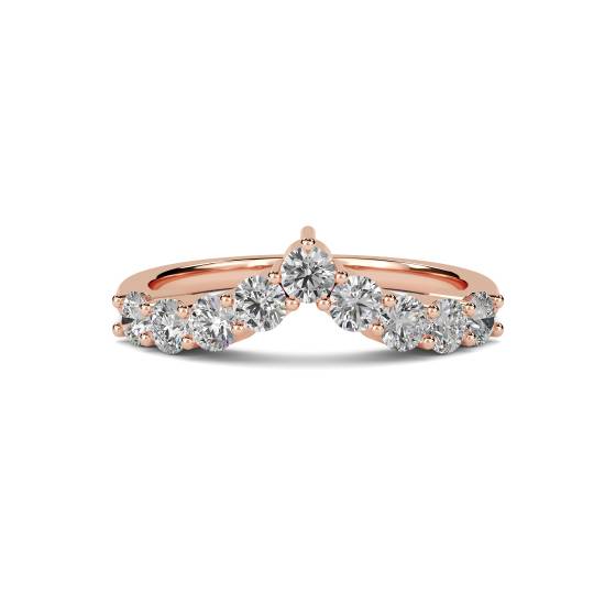 Klassischer runder Diamant-Wishbone-Ewigkeitsring