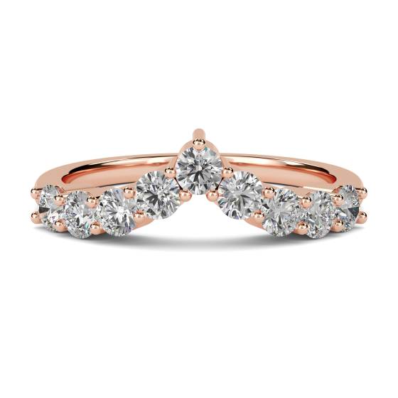 Klassischer runder Diamant-Wishbone-Ewigkeitsring