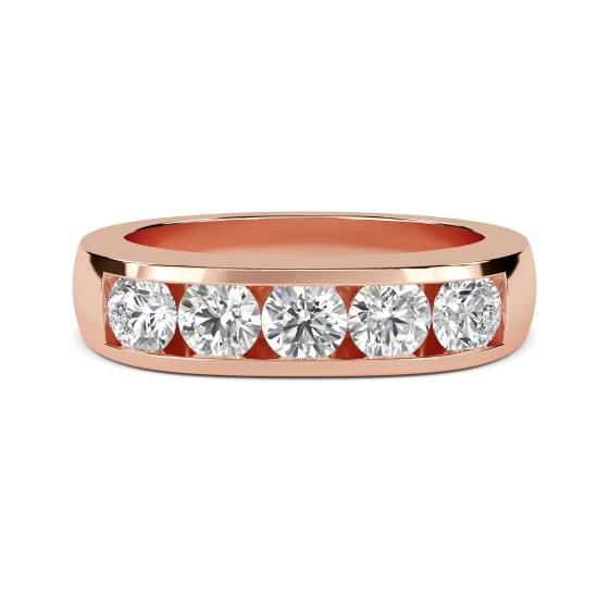 5 Stone Round Diamond Half Eternity Ring