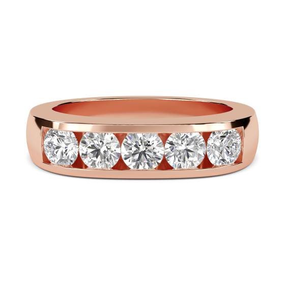 5 Stone Round Diamond Half Eternity Ring