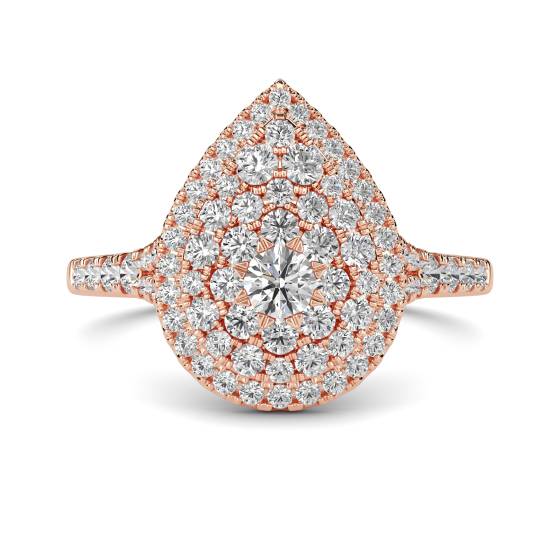 Runder Diamantcluster-Ring