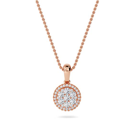 Anhänger mit rundem, natürlichem Diamantcluster (0,50 ct, VS/E-F)