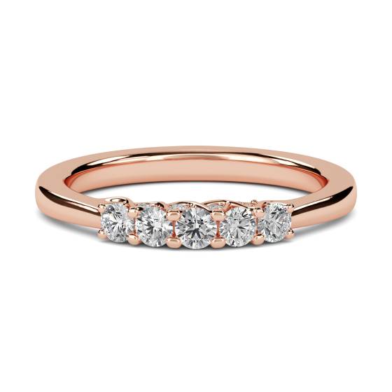 Runder Diamantring mit 5 Steinen