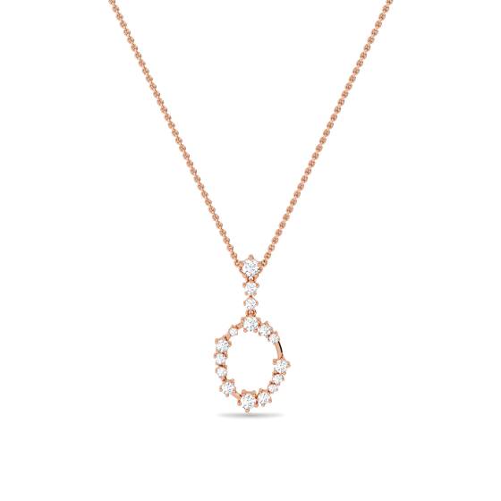 Sprudelnder ovaler Anhänger mit Kette