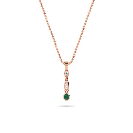 Smaragd-Drachenanhänger (0,25 ct) mit Kette