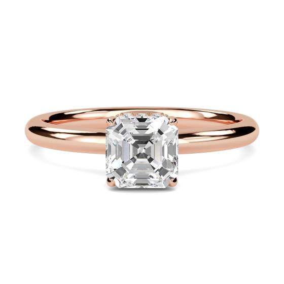 Versteckter Halo-Ring mit Asscher-Diamant