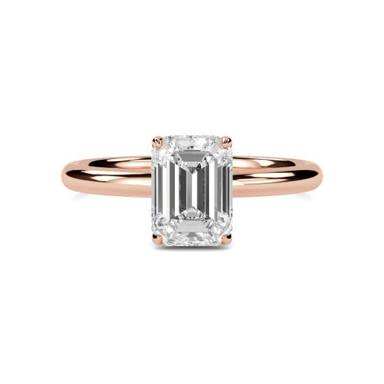 Smaragd-Diamant-Ring mit verstecktem Halo