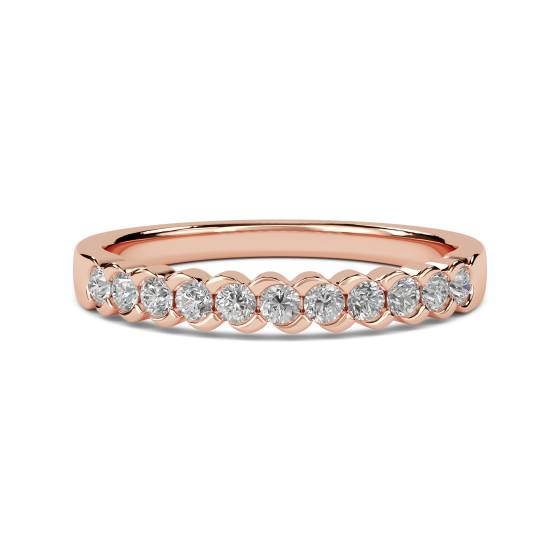 Eleganter 2-mm-Ring mit rundem Diamanten für Ewigkeit